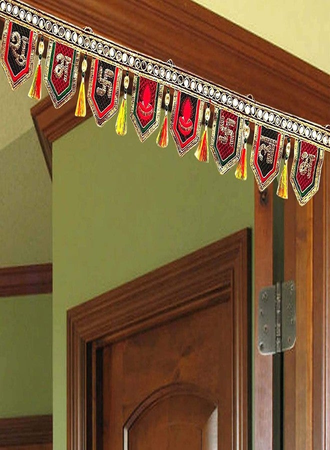 Ascension Designer Shubh Labh Kalash Swastik Traditional Art Handmade Door Bandarwal Toran for Home D?Cor Hangings for Decoration (Design 16), 94 Cm - Image 1